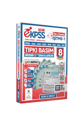 2028 EKPSS Ön Lisans İşitme-1 ÖSYM Çıkmış Soru Tıpkı Basım Soru Kitapçıkları 8li TG Deneme Paketi