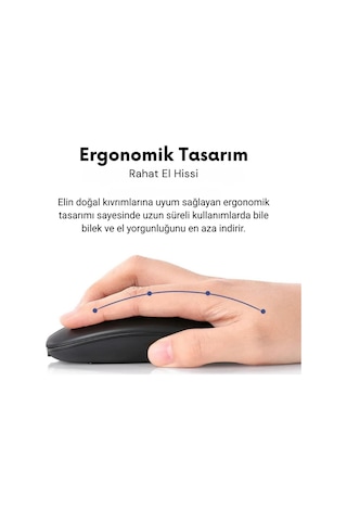 Coofbe Ergonomik Şarj Edilebilir Sessiz 2.4g Kablosuz Bluetooth Mouse Şarjlı Kablosuz Mouse