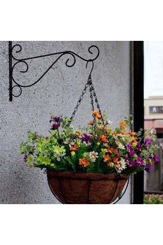 Pazly 2 Adet Siyah Açık Hava Asma Kancası - Bitki Kuş Yemliği Fener Rüzgar Çanları İçin