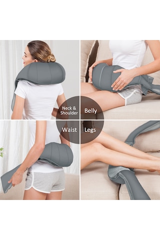 Snailax Isı İle Akülü Shiatsu Boyun Sırt Masajı, Omuz Masajı, Boyun Ve Sırt Ağrısını Gidermek İçin Taşınabilir Şarj Edilebilir Masajlar, Elektrikli Masaj Aleti