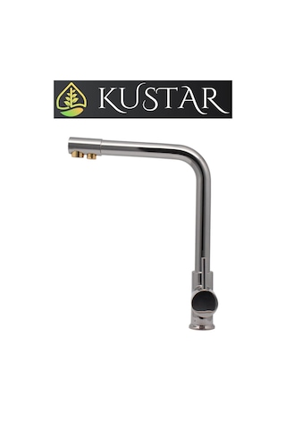 Kustar 3 Yollu Mutfak Eviye Bataryası Füme Gold Arıtma Çıkışlı Batarya