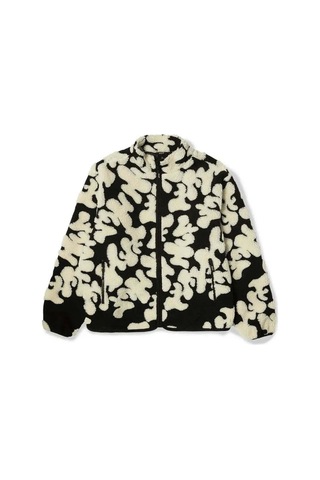 Aymer American Rag Cie Rahat Ve Şık Abstract High Pile Jacquard Ceket - Yüksek Yığın Fleece Tasarımı Mont Siyah