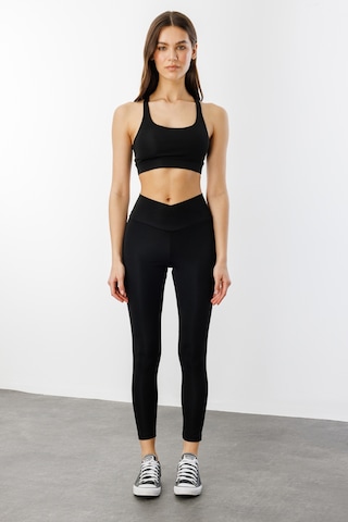 Çapraz Bel Detaylı Cross Waist Kadıntayt Çapraz-tayt Siyah