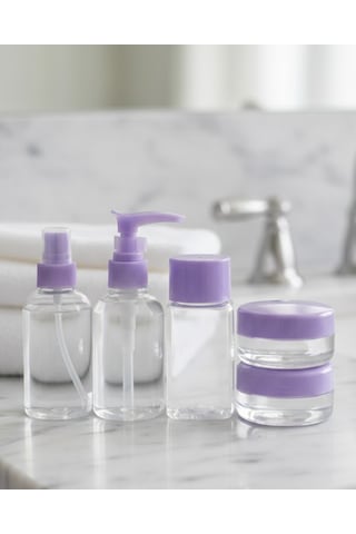 Seyahat İçin 5 Li Şeffaf Kozmetik Şişe Seti 30 Ml Çok Renkli