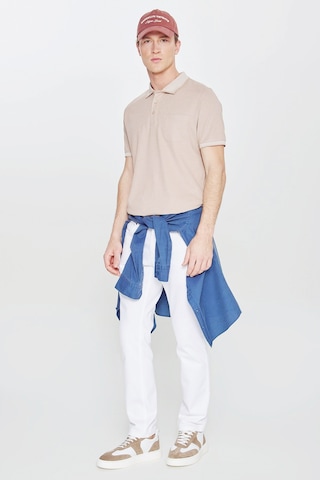 Ac&Co / Altınyıldız Classics Polo Yaka Cepli Regular Fit Bol Kesim Düz Tişört - 482518226 Bej