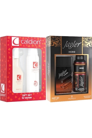 Caldion Parfüm Seti Kadın 100ml& Jagler Erkek 90ml Hero+deodorant Fresh