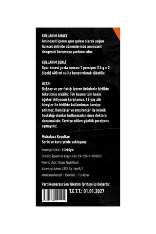 Titan Eaa Powder 300 Gr Ananas Aromalı