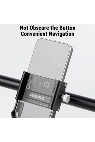 Bengguo-al Alaşım Bisiklet Cep Telefonu Tutucu Scooter Dönebilen,y28006b-1 Siyah