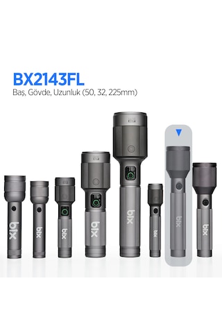 Bix Bx2143fl 24w Led 1100 Lümen Şarjlı Uzun Menzilli El Feneri Gri