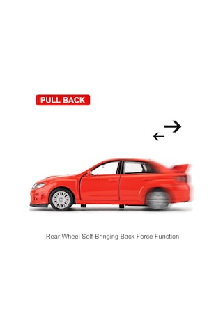 Uzak Doğu Serisi Subaru Wrx Stı Kırmızı Açılır Kapılar Diecast Çek Bırak Metal Model Araba 11cm 1:32