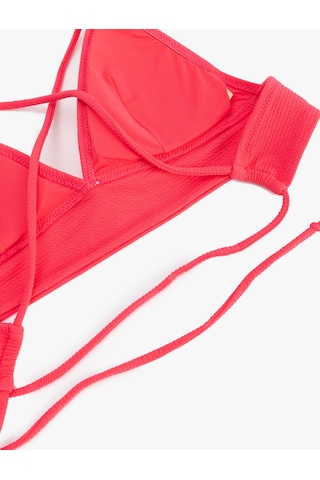Koton Arkası Çapraz Askılı Bağlama Detaylı Bralet Bikini Üstü Fuşya 5sak10015mm Fuşya