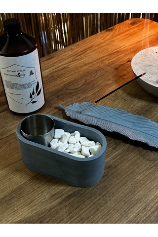 Dekoratif Bio-fire V1 Mavi Masaüstü Şömine + Tüy Tütsülük + 1 Lt Yakıt + 5 Adet Tütsü Çubuğu
