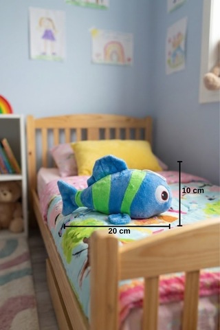 Yeşil-mavi Sevimli Balık Peluş Oyuncak 20 Cm - Yumuşak Dokulu Uyku Arkadaşı Çocuk Bebek Hediye
