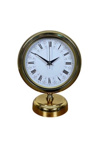 Büro Ev Ofis Hediyesi İçin 25x20cm Golden Metal Tasarım Masa Saati Diğer