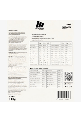 Mustang Nutrition Whey Isolate Protein Tozu 1800 Gr 60 Servis Çikolata + Shaker + Protein Kahve Hediyeli Çikolata Aromalı