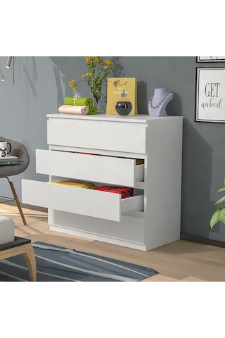 Mbes Mobilya 80'Lik Şifonyer Beyaz