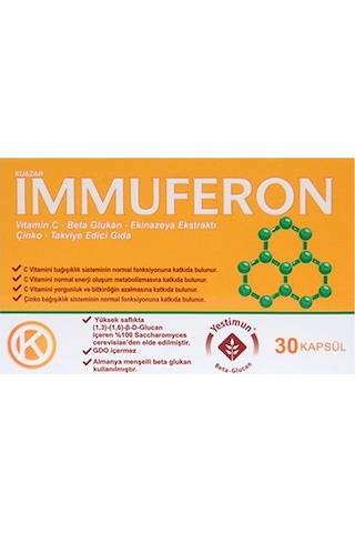 Immuferon Vitamin C - Beta Glukan - Ekinazeya - Çinko İçeren Takv