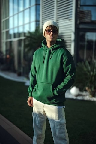 Mbb E-ticaret Erkek 3 İplik Pamuklu Kapüşonlu Basic Sweatshirt Hoodie - Haki