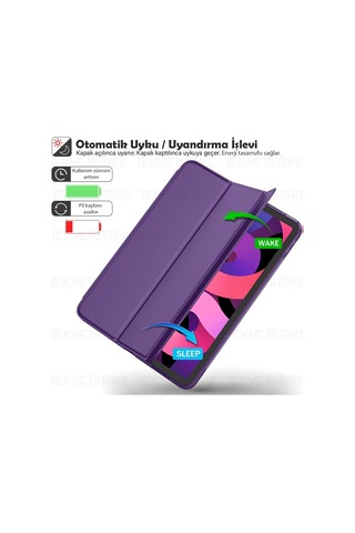 Apple Uyumlu iPad 10. Nesil 2022 10.9 Inç Tablet Flip Smart Standlı Akıllı Kılıf Smart Cover