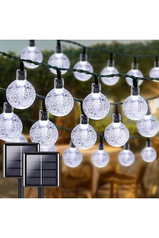 Güneş Enerjili Beyaz Renk Solar Bahçe Teras Balkon Ağaç Aydınlatma