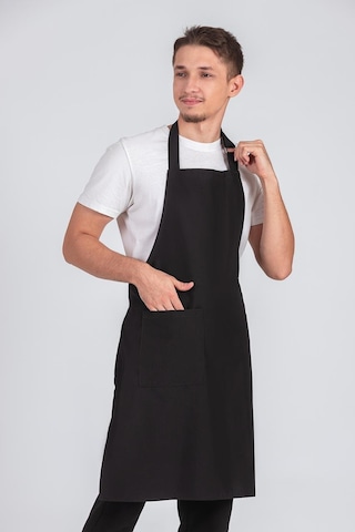 Erkek Boyundan Asmalı Barista Şef Mutfak Önlüğü Siyah