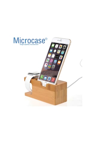 Microcase Watch ve Apple Uyumlu iPhone Bambu Dock Şarj Standı Bd101