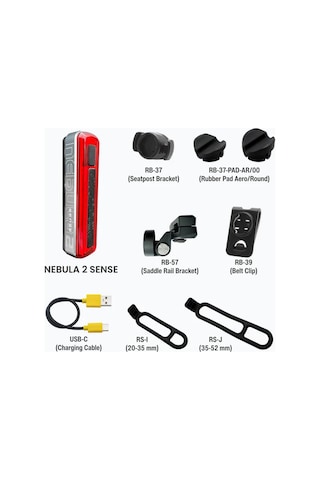Moon Nebula 2 Sense 350 Lm Bisiklet Usb Şarjlı Arka Stop Far Siyah