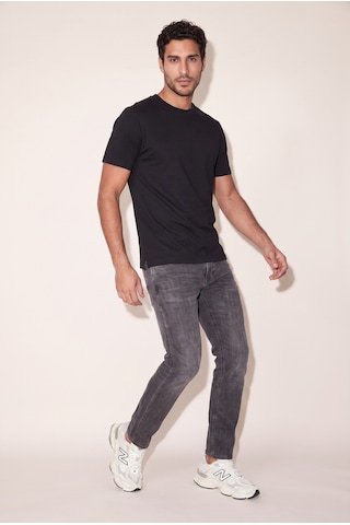 O Yaka Double Face T-shirt Jsco Siyah