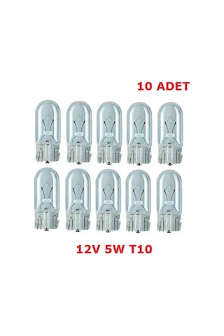 SKAUTO 12V W5W T10 Dipsiz Park Ampulü 10 Adet