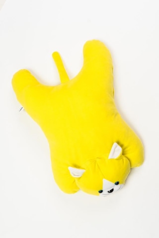 Sevimli Ve Yumuşak Kedi Minder Sarı