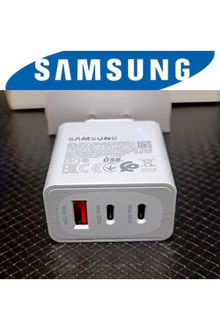 Samsung Uyumlu 3in1 Trio 65w 2xpd + Usb Ev Tipi Şarj Aleti Set 3 Çıkışlı