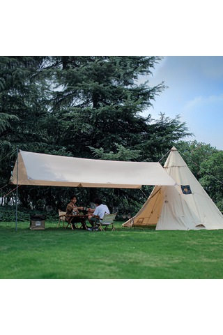Ximistore9 Kamp Tenti Ve Gölge Tabanı Bağlayıcı, Su Geçirmez Üçgen Kapak, Mekan Genişletici Kamp Aksesuarı Haki