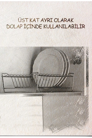 Teknotel İki Katlı Modüler Tabaklık Bulaşıklık Saten Kb010