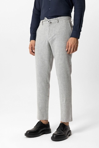 Back And Bond Açık Gri Slim Fit Beli Bağcıklı Yünlü Jogger Pantolon Çok Renkli