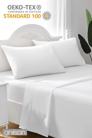 Saten Beyaz Çarşaf Ve Yastık Kılıfı Seti 83 Tel - Tek Ve Çift Kişilik Seçenekleriyle Beyaz