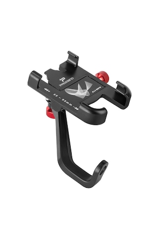 Promend Sjj-297e Dikiz Aynası Modeli Telefon Tutucu Evrensel Alüminyum Alaşımlı Elektrikli Bisiklet Dağı Siyah