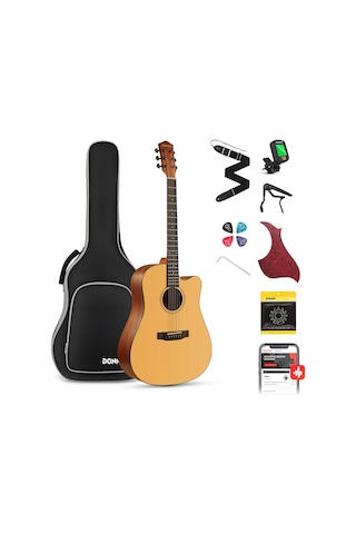 Donner Dag-1c Cutaway Akustik Gitar Seti Natural