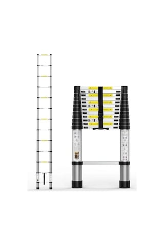 2,6 Mt Paslanmaz Teleskopik Merdiven - 9 Basamak 100 Cm'ye Kadar
