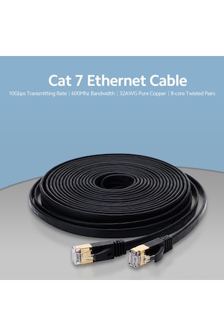 Konesam Cat7 Ağ Kablosu 32awg Saf Bakır Teli 8 Çift Tellı 10gbps 600mhz 5m Beyaz - Hızlı Ve Kararlı Veri Aktarımı