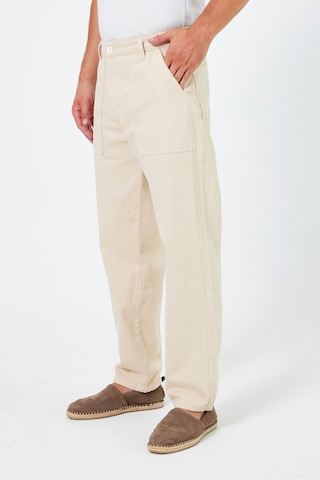 Tarz Cool Erkek Düz Baggy Jean Pantolon Bej