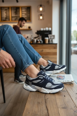 Enoch Erkek Spor Ve Yürüyüş Ayakkabısı Tam Ortopedik Kalın Tabanlı Retro Parçalı Dad Shoe 2332 Lacı