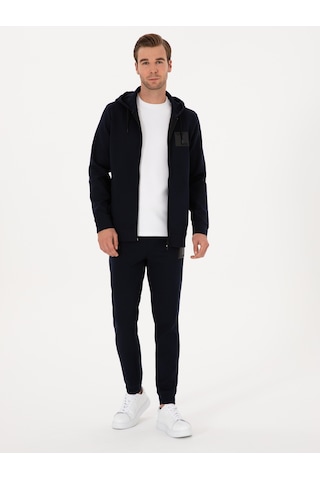 Cacharel Lacivert Slim Fit Pamuk Karışımlı Paçası Lastikli Eşofman Altı