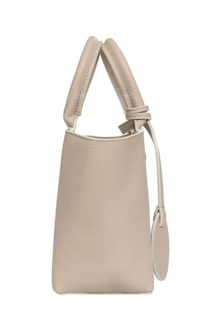 Dogo Kadın Vegan Deri Krem Tote Bag - Japanese Waves Tasarım Bej