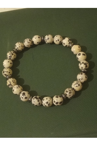Doğal Taş Bileklik Dalmaçyalı Jasper