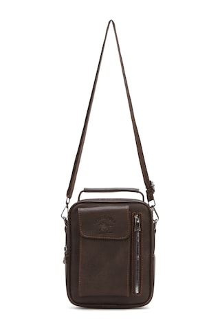 Newish Polo Erkek Deri Kapaklı Omuz Ve El Çantası 17x22cm New337 Kahverengi - Taba