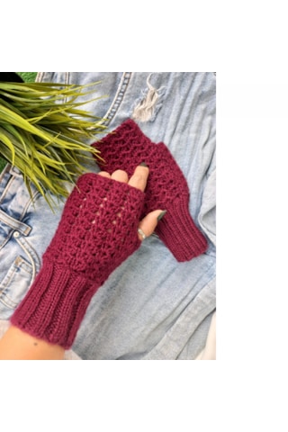 Zeynclub Trendy Bordo Parmaksız Eldiven Bordo