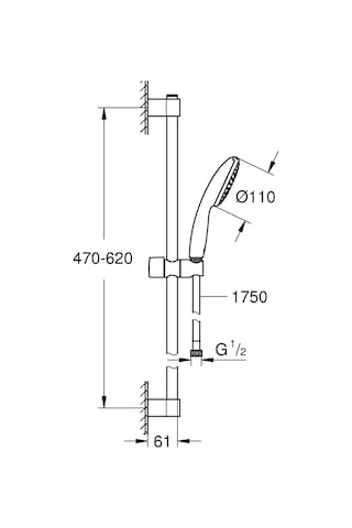 Grohe Tempesta 110 Sürgülü Duş Seti Krom, 27853003 Krom