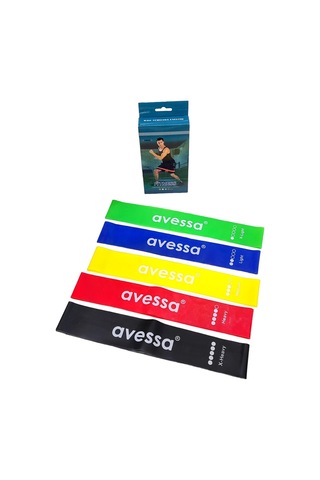 Delux Serisi Lab-set-50 Latex Egzersiz Band Seti 5'li Bacak İpi Fizik Esneklik Çok Renkli