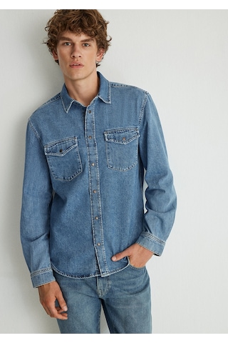 Mavi - Ted Indigo Mavisi Denim Jean Gömlek 0210909-87933 Koyu Mavi
