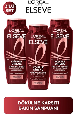 ELSEVE Komple Direnç Dökülme Karşıtı Şampuan 300 ml 3'lü Set